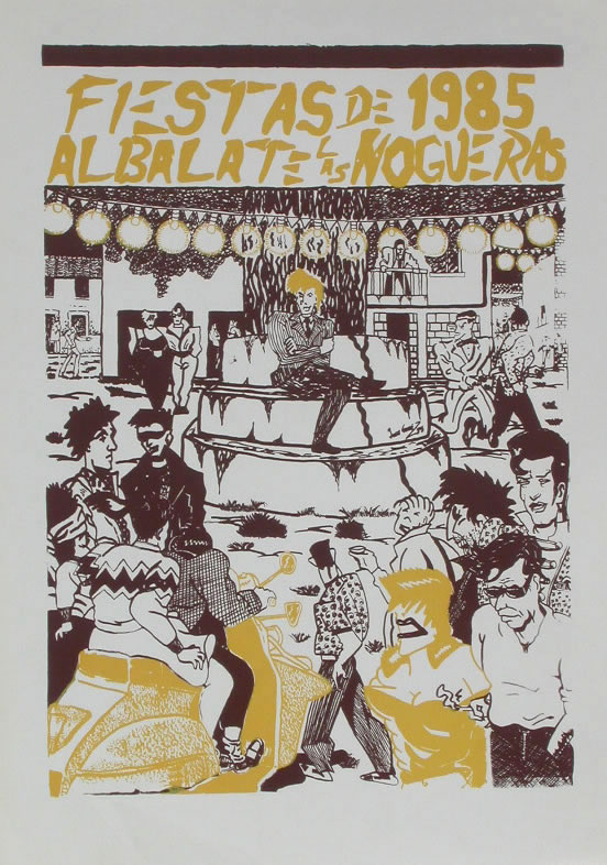 Javier Cebrián - Fiestas Albalate de las Nogueras - 58 x 41 cm. - 1985