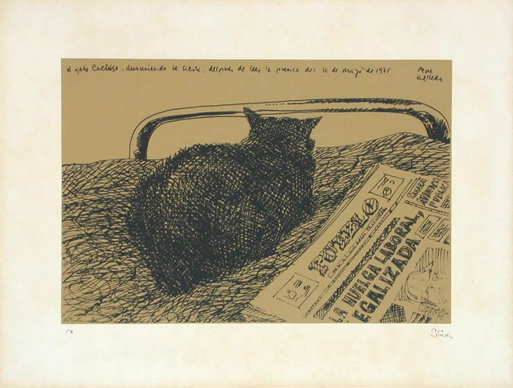 Javier Cebrián - El gato cuchillo(2) - 30 x 40 cm. - 1975