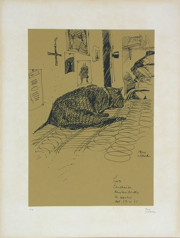 Javier Cebrián - El gato cuchillo(3) - 40 x 30 cm. - 1975